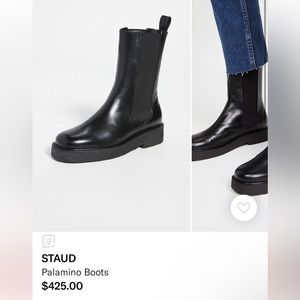 Staud Palamino Leather Chelsea Boots 39 with Box